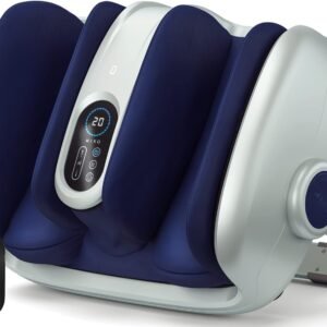 MIKO Shiatsu Foot, Leg and Calf Massager with Heat | Deep kneading, rolling, air compression, adjustable bar, 5 pressure levels & 3 modes; for plantar fasciitis; fits size 15