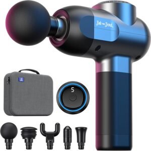 BOB AND BRAD C2 Deep Tissue Muslce Percussion Electric Back Massager Gun – 5 Speeds & 5 Massage Heads